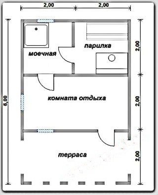 Баня 6х4 с террасой Баня 6х4 с террасой