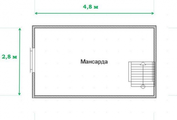 Баня 5х4 с мансардой Баня 5х4 с мансардой