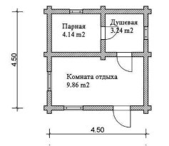 План бани 4х5 мойка и парилка отдельно