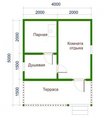 План бани 4х5 мойка и парилка отдельно План бани 4х5 мойка и парилка отдельно