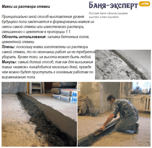 Как установить маяки для выравнивания пола Как установить маяки для выравнивания пола